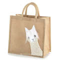 Customize Promotional Reusable Eco Friendly Shopping Jute Tote Bag with Cartoon Animation